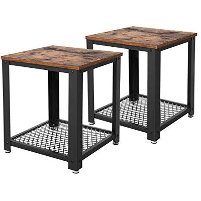 VASAGLE Table d'Appoint 2 Tables de Chevet Table Basse avec Rangement Armature en métal pour Cuisine, Chambre Style Industriel Look Vintage Aspect usagé Table rétro LET82X - Publicité VASAGLE Table d'Appoint 2 Tables de Chevet Table Basse avec Rangement Armature en métal pour Cuisine, Chambre Style Industriel Look Vintage Aspect usagé Table rétro LET82X - Publicité