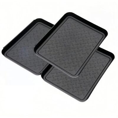 HJYDGJ Lot de 3 bacs d'égouttement pour chaussures en plastique avec bord haut Pour la maison et le jardin Avec 30 autocollants imperméables - Publicité HJYDGJ Lot de 3 bacs d'égouttement pour chaussures en plastique avec bord haut Pour la maison et le jardin Avec 30 autocollants imperméables - Publicité