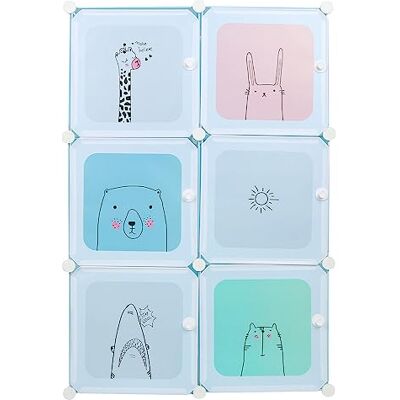 LANTUS Armoire Penderie Portable, Étagère de Rangement, Cubes de Stockage Modulaire en Plastique, Assemblage Facile pour Vêtements, Accessoires, Jouets,74 * 37 * 110cm-bleu - Publicité LANTUS Armoire Penderie Portable, Étagère de Rangement, Cubes de Stockage Modulaire en Plastique, Assemblage Facile pour Vêtements, Accessoires, Jouets,74 * 37 * 110cm-bleu - Publicité