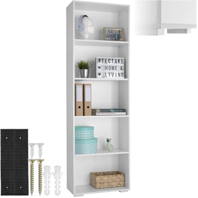 tectake ® Étagère Bibliothèque avec 5 étagères Meuble de Rangement Moderne Aspect Bois pour Rangement Bureau, Salon, Cuisine, Chambre, Dressing, Entrée Etagere Rangement Livres - Publicité tectake ® Étagère Bibliothèque avec 5 étagères Meuble de Rangement Moderne Aspect Bois pour Rangement Bureau, Salon, Cuisine, Chambre, Dressing, Entrée Etagere Rangement Livres - Publicité