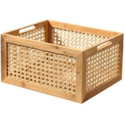 Calicosy Boîte en Bambou et Rotin Grand Modèle H18 cm En Bambou Rangement Pour Chambre, Dressing L35 x l28 x H18 cm - Publicité Calicosy Boîte en Bambou et Rotin Grand Modèle H18 cm En Bambou Rangement Pour Chambre, Dressing L35 x l28 x H18 cm - Publicité