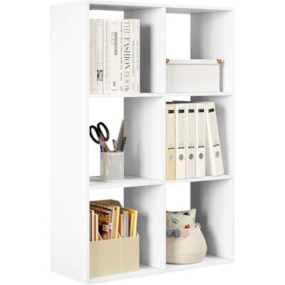 WOLTU Bibliothèque, Étagère Rangement, Meuble de Rangement, Bibliothèque à 3 Niveaux, Meuble Cube avec 6 Compartiments Ouverts, en Bois d’Ingénierie, Blanc, 71x29x106cm - Publicité WOLTU Bibliothèque, Étagère Rangement, Meuble de Rangement, Bibliothèque à 3 Niveaux, Meuble Cube avec 6 Compartiments Ouverts, en Bois d’Ingénierie, Blanc, 71x29x106cm - Publicité