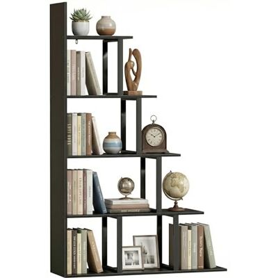 HOMCOM Étagère bibliothèque séparateur de pièce Style Industriel en escalier 5 étagères 102 x 30 x 160 cm, Noir - Publicité HOMCOM Étagère bibliothèque séparateur de pièce Style Industriel en escalier 5 étagères 102 x 30 x 160 cm, Noir - Publicité