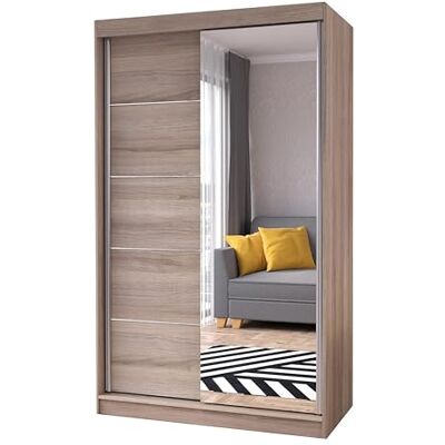 Fabryka Mebli Idźczak Armoire avec Miroir Neomi, Armoire 2 Portes Coulissantes 120 x 200 x 61 cm, Armoires de Chambre Moderne, Armoires Salon Sonoma/Sonoma - Publicité Fabryka Mebli Idźczak Armoire avec Miroir Neomi, Armoire 2 Portes Coulissantes 120 x 200 x 61 cm, Armoires de Chambre Moderne, Armoires Salon Sonoma/Sonoma - Publicité