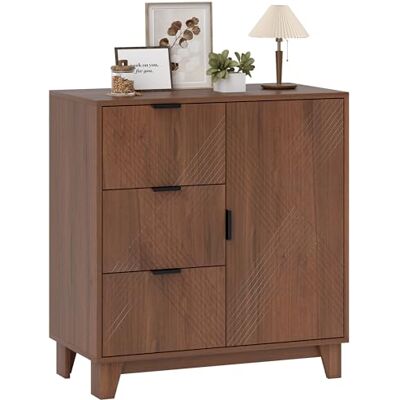 HOMCOM Buffet Salon Meuble de Rangement Armoire de Cuisine avec Placard à Porte 3 tiroirs et étagère réglable Buffet Salle à Manger et Salon, 75 x 39 x 80 cm, Effet Bois Marron - Publicité HOMCOM Buffet Salon Meuble de Rangement Armoire de Cuisine avec Placard à Porte 3 tiroirs et étagère réglable Buffet Salle à Manger et Salon, 75 x 39 x 80 cm, Effet Bois Marron - Publicité