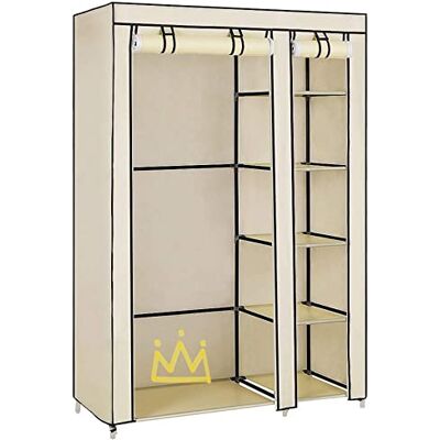 LANTUS Organisateur de Stockage de vêtements Armoire Toile Placard à Rangement,Armoire de Rangement,Garde-Robe,pour Chambre, Couloir, Dressing,110 * 45 * 175cm-Beige - Publicité LANTUS Organisateur de Stockage de vêtements Armoire Toile Placard à Rangement,Armoire de Rangement,Garde-Robe,pour Chambre, Couloir, Dressing,110 * 45 * 175cm-Beige - Publicité