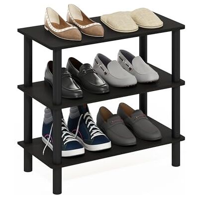 Furinno Turn-N-Tube Étagère À Chaussures, Rangement À Chaussures À 3 Niveaux, pour Placard, Entrée, Bureau, Garage, Expresso/Noir - Publicité Furinno Turn-N-Tube Étagère À Chaussures, Rangement À Chaussures À 3 Niveaux, pour Placard, Entrée, Bureau, Garage, Expresso/Noir - Publicité