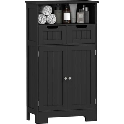 kleankin Meuble de Salle de Bain, Meuble de Rangement avec 2 tiroirs, Niche, Placard avec Porte, étagère réglable, Armoire de Salle de Bain, Cuisine, Salon, 60 x 30 x 109 cm, Noir - Publicité kleankin Meuble de Salle de Bain, Meuble de Rangement avec 2 tiroirs, Niche, Placard avec Porte, étagère réglable, Armoire de Salle de Bain, Cuisine, Salon, 60 x 30 x 109 cm, Noir - Publicité