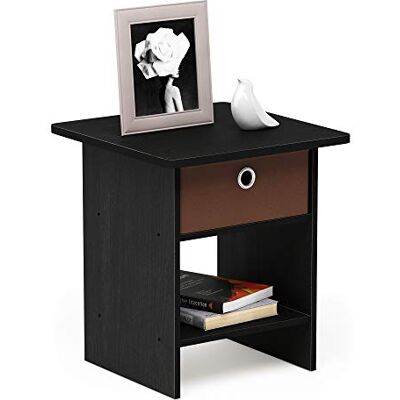 Furinno Dario Étagère de Rangement Chevet/Table de Nuit avec Tiroir-Poubelle, Brun, Bois, Americano/Marron Moyen, One Size - Publicité Furinno Dario Étagère de Rangement Chevet/Table de Nuit avec Tiroir-Poubelle, Brun, Bois, Americano/Marron Moyen, One Size - Publicité