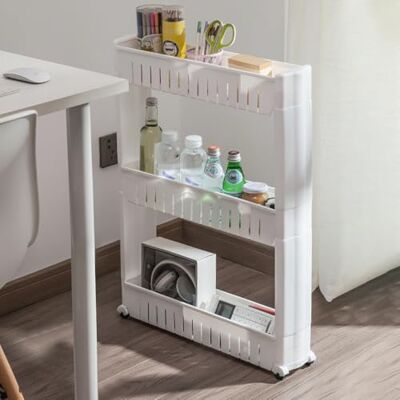 LANTUS Meuble de Cuisine, Chariot de Cuisine,ABS Étagère de Rangement Fine, Meuble de Rangement à roulettes, Étagère de Cuisine roulante, Etagère pour Cuisine Rangement (54.5*12.5*71cm --trois couches) - Publicité LANTUS Meuble de Cuisine, Chariot de Cuisine,ABS Étagère de Rangement Fine, Meuble de Rangement à roulettes, Étagère de Cuisine roulante, Etagère pour Cuisine Rangement (54.5*12.5*71cm --trois couches) - Publicité