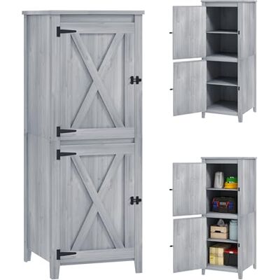 Outsunny Abri de Jardin en Bois avec Portes Doubles verrouillables, Armoire de Jardin en Bois à étagères Amovibles, cabane à Outils, 60 x 60 x 160 cm, Gris Clair - Publicité Outsunny Abri de Jardin en Bois avec Portes Doubles verrouillables, Armoire de Jardin en Bois à étagères Amovibles, cabane à Outils, 60 x 60 x 160 cm, Gris Clair - Publicité