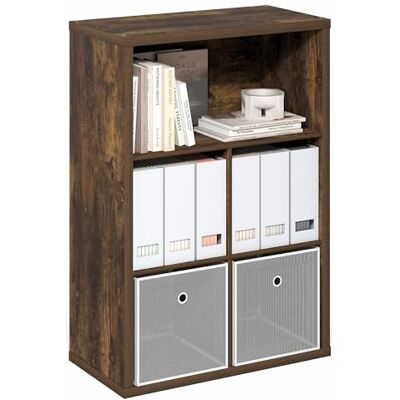 Furinno Cubicle Étagère, Bibliothèque À 5 Cubes, Rangement Cubique avec Fond Fermé, 15,3 X 29,9 X 43,3 Cm, pour Salon, Chambre, Bureau, Pin Ambré - Publicité Furinno Cubicle Étagère, Bibliothèque À 5 Cubes, Rangement Cubique avec Fond Fermé, 15,3 X 29,9 X 43,3 Cm, pour Salon, Chambre, Bureau, Pin Ambré - Publicité