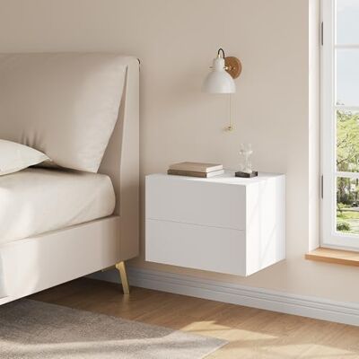 WOLTU Table de Chevet Suspendue avec Tiroir, Table de Chevet Murale, 40x30x30 cm, Moderne, en Bois, Blanc, NTS25ws - Publicité WOLTU Table de Chevet Suspendue avec Tiroir, Table de Chevet Murale, 40x30x30 cm, Moderne, en Bois, Blanc, NTS25ws - Publicité