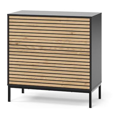 Vicco Commode Eliza, Chêne doré/Anthracite, 80x81.2cm 2 tiroirs, pour Le Rangement et l’Organisation dans Le Salon ou la Chambre - Publicité Vicco Commode Eliza, Chêne doré/Anthracite, 80x81.2cm 2 tiroirs, pour Le Rangement et l’Organisation dans Le Salon ou la Chambre - Publicité