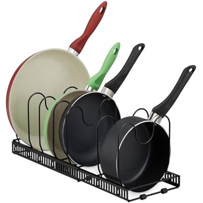 Relaxdays Organisateur pour Vos casseroles/poêles, Extensible, métal, H x L x P : 19 x 59 x 18 cm, Noir - Publicité Relaxdays Organisateur pour Vos casseroles/poêles, Extensible, métal, H x L x P : 19 x 59 x 18 cm, Noir - Publicité