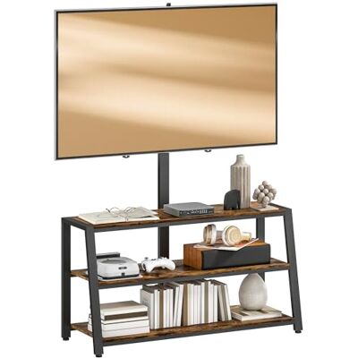 HOMCOM Meuble TV avec Support orientable 35°, Meuble télé pour téléviseurs de 32-70 Pouces, étagères Ouvertes, Banc TV Industriel pour Salon Chambre à Coucher, 108x41x135cm, Marron - Publicité HOMCOM Meuble TV avec Support orientable 35°, Meuble télé pour téléviseurs de 32-70 Pouces, étagères Ouvertes, Banc TV Industriel pour Salon Chambre à Coucher, 108x41x135cm, Marron - Publicité