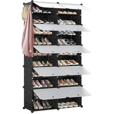 LANTUS Rangement Chaussure, Meuble Chaussure, Meuble a Chaussure, Armoire a Chaussures avec Porte, Boîtes à Chaussures, pour Entrée Salon Chambre,83 x 32 x 156 cm (Noir) - Publicité LANTUS Rangement Chaussure, Meuble Chaussure, Meuble a Chaussure, Armoire a Chaussures avec Porte, Boîtes à Chaussures, pour Entrée Salon Chambre,83 x 32 x 156 cm (Noir) - Publicité