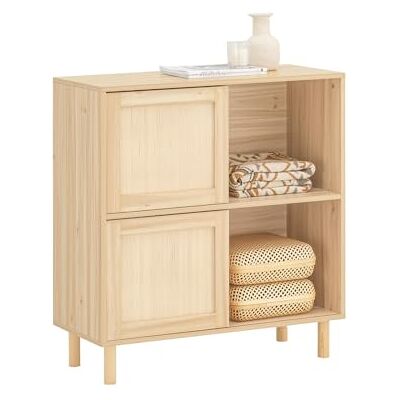 SoBuy Buffet avec Portes Coulissantes Meuble de Cuisine, Couloir, Rangement pour Entrée, Salon Naturel, 80x35x87cm, FSB87-N - Publicité SoBuy Buffet avec Portes Coulissantes Meuble de Cuisine, Couloir, Rangement pour Entrée, Salon Naturel, 80x35x87cm, FSB87-N - Publicité