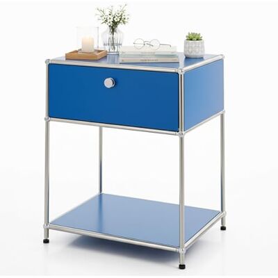 KARAT Étagère métallique Concept Epuré MK-139 Étagère d’appoint et de Rangement avec tiroir Table Compact et Moderne pour sdb Salon et Chambre L50 × P40 × H64.7 cm (Bleu) - Publicité KARAT Étagère métallique Concept Epuré MK-139 Étagère d’appoint et de Rangement avec tiroir Table Compact et Moderne pour sdb Salon et Chambre L50 × P40 × H64.7 cm (Bleu) - Publicité