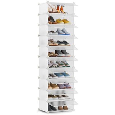 SONGMICS Étagère à Chaussures enfichable Système d'étagères Organisateur de Chaussures DIY Étagère avec Porte en Plastique PP 10 Niveaux Blanc LPC010WH01 - Publicité SONGMICS Étagère à Chaussures enfichable Système d'étagères Organisateur de Chaussures DIY Étagère avec Porte en Plastique PP 10 Niveaux Blanc LPC010WH01 - Publicité