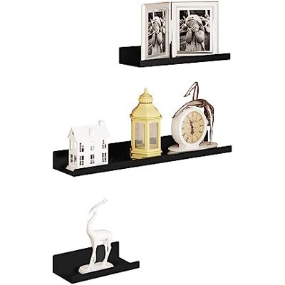 EUGAD Lot de 3 Étagère Murales Flottantes, Affichage d'images, Étagère Suspendue en Métal, Style Industriel, Décoratives pour Salon, Chambre, Salle de Bain, Cuisine, Bureau à Domicile, Noir - Publicité EUGAD Lot de 3 Étagère Murales Flottantes, Affichage d'images, Étagère Suspendue en Métal, Style Industriel, Décoratives pour Salon, Chambre, Salle de Bain, Cuisine, Bureau à Domicile, Noir - Publicité