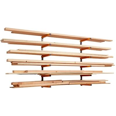 BORA PBR-001 Organiseur en bois et étagère de rangement en métal avec support mural à 6 niveaux – Utilisation en intérieur et en extérieur – Orange - Publicité BORA PBR-001 Organiseur en bois et étagère de rangement en métal avec support mural à 6 niveaux – Utilisation en intérieur et en extérieur – Orange - Publicité