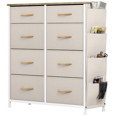YITAHOME Commode avec Poches latérales et Crochets, Commode à 8 Tiroirs en Tissu Meuble de Rangement avec Dessus en Bois pour Chambre à Coucher, Salon, Chambre d'enfant,Beige - Publicité YITAHOME Commode avec Poches latérales et Crochets, Commode à 8 Tiroirs en Tissu Meuble de Rangement avec Dessus en Bois pour Chambre à Coucher, Salon, Chambre d'enfant,Beige - Publicité