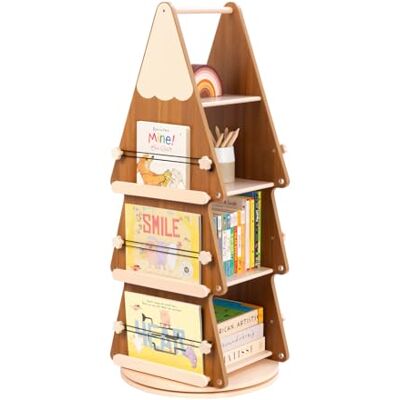 OOOK Bibliotheque Rotative Enfant, Bibliotheque Tournante à 4 Niveaux, Étagère Livre Enfant Bois Massif à 360°, étagère à Livres pour Chambres d'enfant, salles de Classe, Chambres de bébé - Publicité OOOK Bibliotheque Rotative Enfant, Bibliotheque Tournante à 4 Niveaux, Étagère Livre Enfant Bois Massif à 360°, étagère à Livres pour Chambres d'enfant, salles de Classe, Chambres de bébé - Publicité