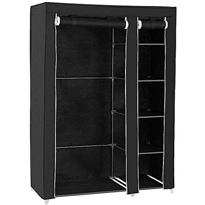 LANTUS Armoire de Rangement Garde-Robe,Penderie de vêtement Pliable en Tissu Non-tissé,Penderie de Vêtement en Toile,Mobilier de Chambre Rangement de Vêtements,172 * 105 * 43cm- Noir - Publicité LANTUS Armoire de Rangement Garde-Robe,Penderie de vêtement Pliable en Tissu Non-tissé,Penderie de Vêtement en Toile,Mobilier de Chambre Rangement de Vêtements,172 * 105 * 43cm- Noir - Publicité