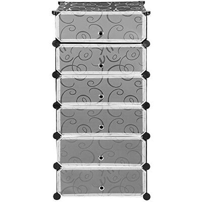LANTUS Meuble à Chaussures Portable, Armoire Modulaire Avec Portes, Économe en Place, 6 Cubes, Avec Tringle à Faire Soi-Même - Publicité LANTUS Meuble à Chaussures Portable, Armoire Modulaire Avec Portes, Économe en Place, 6 Cubes, Avec Tringle à Faire Soi-Même - Publicité