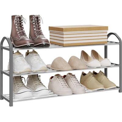 WOLTU Étagère à Chaussures 3 Niveaux pour Environ 12 Paires de Chaussures,XXL Porte-Chaussures 79x19.5x45cm,Gris - Publicité WOLTU Étagère à Chaussures 3 Niveaux pour Environ 12 Paires de Chaussures,XXL Porte-Chaussures 79x19.5x45cm,Gris - Publicité