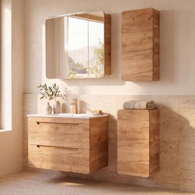 LUTON-56-CRAFT - Wotan Eiche Nb. - 130/200/46 cm - Soft-Close - Ensemble de meubles de salle de bains - Publicité LUTON-56-CRAFT - Wotan Eiche Nb. - 130/200/46 cm - Soft-Close - Ensemble de meubles de salle de bains - Publicité