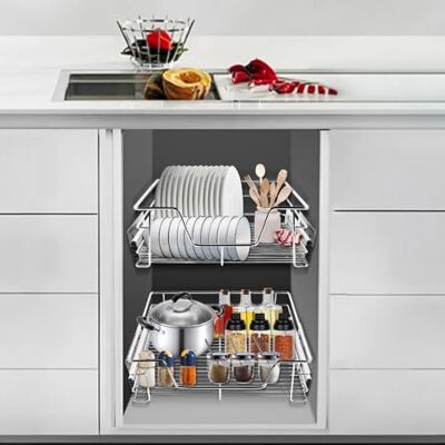 LANTUS Panier de Rangement Coulissant en INOX pour Placard,Tiroir télescopique Tiroir d'armoire,Étagère Extensible Cuisine,Tiroir Coulissant Cuisine,Tiroir télescopique,2 PC(49 * 14 * 44 cm pour 56 cm) - Publicité LANTUS Panier de Rangement Coulissant en INOX pour Placard,Tiroir télescopique Tiroir d'armoire,Étagère Extensible Cuisine,Tiroir Coulissant Cuisine,Tiroir télescopique,2 PC(49 * 14 * 44 cm pour 56 cm) - Publicité