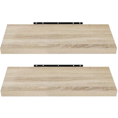 EUGAD Étagère Murale Lot de 2 étagères tablettes Style Moderne en Bois,60x22,9x3,8cm Sonoma Chêne 0051QJ-2 - Publicité EUGAD Étagère Murale Lot de 2 étagères tablettes Style Moderne en Bois,60x22,9x3,8cm Sonoma Chêne 0051QJ-2 - Publicité