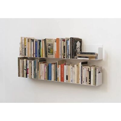 TEEbooks 4 Étagères Murales Livre 45 cm Design Invisible & Minimaliste Bibliothèque Murale Made in Italy Acier de Qualité Fixation Murale Facile - Publicité TEEbooks 4 Étagères Murales Livre 45 cm Design Invisible & Minimaliste Bibliothèque Murale Made in Italy Acier de Qualité Fixation Murale Facile - Publicité