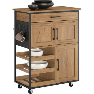 SoBuy Meuble Cuisine Rangement avec Plan de Travail, Desserte Cuisine avec roulettes, Tiroirs & Range-Bouteilles, Îlot Central Cuisine pour Salle à Manger et Extérieur Marron 67x37x88cm FKW134-N - Publicité SoBuy Meuble Cuisine Rangement avec Plan de Travail, Desserte Cuisine avec roulettes, Tiroirs & Range-Bouteilles, Îlot Central Cuisine pour Salle à Manger et Extérieur Marron 67x37x88cm FKW134-N - Publicité