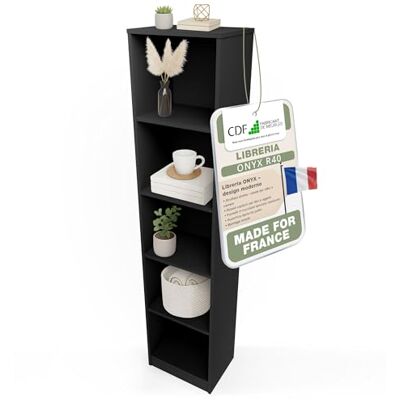 CDF Bibliothèque Ouverte Meuble à Case de Rangement avec Compartiments Colonne pour Bureau Salle à Manger Home Office Salon Livres Dossiers Décoration Chambre Modern Vertical Noir 40 cm - Publicité CDF Bibliothèque Ouverte Meuble à Case de Rangement avec Compartiments Colonne pour Bureau Salle à Manger Home Office Salon Livres Dossiers Décoration Chambre Modern Vertical Noir 40 cm - Publicité