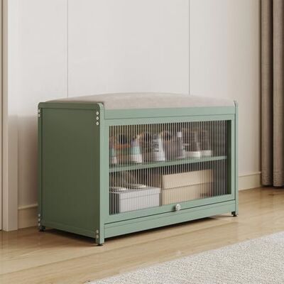 BAKAJI Meuble à chaussures avec assise et 2 compartiments intérieurs peu encombrants, meuble banc à chaussures avec porte transparente et base antidérapante pour entrée, chambre à coucher, entrée 70 x - Publicité BAKAJI Meuble à chaussures avec assise et 2 compartiments intérieurs peu encombrants, meuble banc à chaussures avec porte transparente et base antidérapante pour entrée, chambre à coucher, entrée 70 x - Publicité