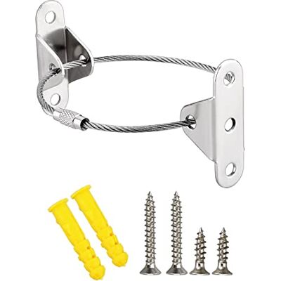 SZCXDKJ Lot de 6 sangles en métal anti-basculement pour meubles Sangles de sécurité pour bébé Pour bibliothèque, armoire, commode Argenté et noir - Publicité SZCXDKJ Lot de 6 sangles en métal anti-basculement pour meubles Sangles de sécurité pour bébé Pour bibliothèque, armoire, commode Argenté et noir - Publicité