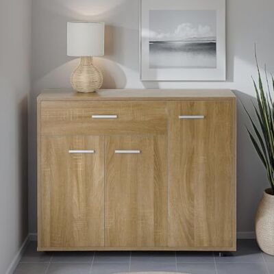 IDIMEX Buffet Coraline, Commode Meuble de Rangement avec 1 tiroir et 3 Portes, en mélaminé décor chêne Sonoma Dim : L 88 x H 70 x P 30 cm - Publicité IDIMEX Buffet Coraline, Commode Meuble de Rangement avec 1 tiroir et 3 Portes, en mélaminé décor chêne Sonoma Dim : L 88 x H 70 x P 30 cm - Publicité