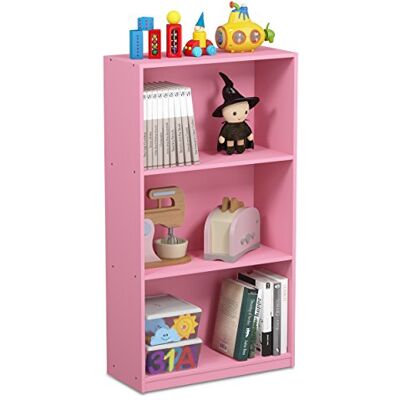 Étagère Rose Furinno 3 Niveaux - Rangement - Bibliothèque - Publicité Étagère Rose Furinno 3 Niveaux - Rangement - Bibliothèque - Publicité