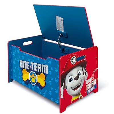 ARDITEX Banc coffre en bois La Pat’ Patrouille (Paw Patrol) – 62,5x40x37cm – Couleur bleu – Idéal pour ranger jouets, vêtements ou objets dans une chambre d’enfant - Publicité ARDITEX Banc coffre en bois La Pat’ Patrouille (Paw Patrol) – 62,5x40x37cm – Couleur bleu – Idéal pour ranger jouets, vêtements ou objets dans une chambre d’enfant - Publicité