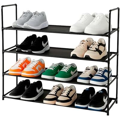 Amig Étagère à Chaussures à 4 Niveaux Undern 86 x 28 x 71,5 cm Plastique imperméable et Tissu Noir Léger et Facile à Nettoyer Organisateur pour entrée ou Chambre - Publicité Amig Étagère à Chaussures à 4 Niveaux Undern 86 x 28 x 71,5 cm Plastique imperméable et Tissu Noir Léger et Facile à Nettoyer Organisateur pour entrée ou Chambre - Publicité