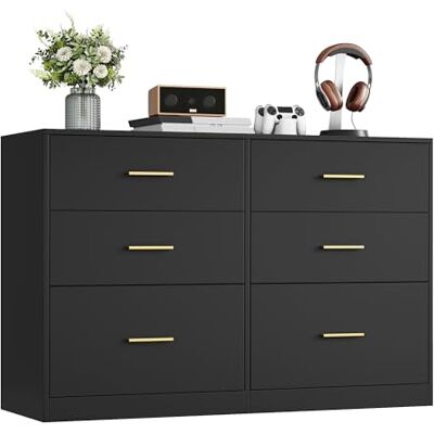 VASAGLE Custos Collection Commode de Chambre, Armoire à Tiroirs pour Dressing, Style Moderne, Meuble TV pour Salon, 6 Tiroirs, 40 x 119 x 78 cm, Noir d'encre LTS416BC01 - Publicité VASAGLE Custos Collection Commode de Chambre, Armoire à Tiroirs pour Dressing, Style Moderne, Meuble TV pour Salon, 6 Tiroirs, 40 x 119 x 78 cm, Noir d'encre LTS416BC01 - Publicité