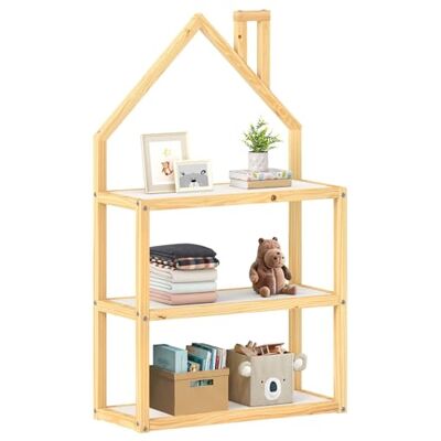 IDIMEX Étagère Enfant LENISE en pin Massif, Meuble Rangement Chambre Enfant en Forme de Maison en Bois lasuré Blanc/Naturel - Publicité IDIMEX Étagère Enfant LENISE en pin Massif, Meuble Rangement Chambre Enfant en Forme de Maison en Bois lasuré Blanc/Naturel - Publicité