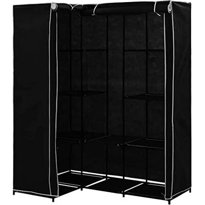 LANTUS Armoire de Rangement,Penderies repliables,transportable,Garde-Robe, Penderie en Tissu intissé,Armoire Toile,Vêtements Rangement Organisateur (169 * 129 * 87cm (Noir)) - Publicité LANTUS Armoire de Rangement,Penderies repliables,transportable,Garde-Robe, Penderie en Tissu intissé,Armoire Toile,Vêtements Rangement Organisateur (169 * 129 * 87cm (Noir)) - Publicité