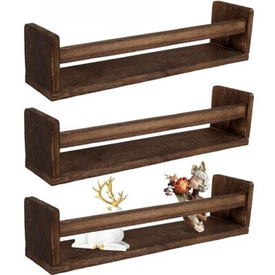 TNTGMG Lot de 3 étagères murales, flottantes, en bois, 10 × 10 × 42 cm, étagères de rangement décoratives modernes pour chambre d'enfant, chambre à coucher, salle de bain, cuisine et plus (marron) - Publicité TNTGMG Lot de 3 étagères murales, flottantes, en bois, 10 × 10 × 42 cm, étagères de rangement décoratives modernes pour chambre d'enfant, chambre à coucher, salle de bain, cuisine et plus (marron) - Publicité