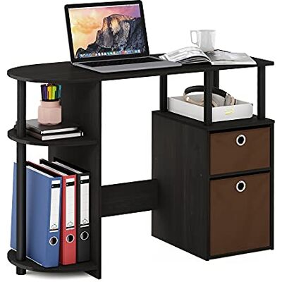 Bureau Informatique Furinno JAYA - Bois, Marron, Compact - Publicité Bureau Informatique Furinno JAYA - Bois, Marron, Compact - Publicité