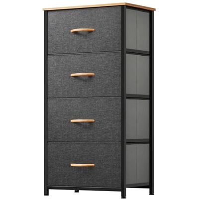 YITAHOME Commode, 4 Tiroirs en Tissu Commode Chambre Meuble de Rangement, Cadre en Métal,pour Chambre à Coucher, Salon,Gris Profond - Publicité YITAHOME Commode, 4 Tiroirs en Tissu Commode Chambre Meuble de Rangement, Cadre en Métal,pour Chambre à Coucher, Salon,Gris Profond - Publicité
