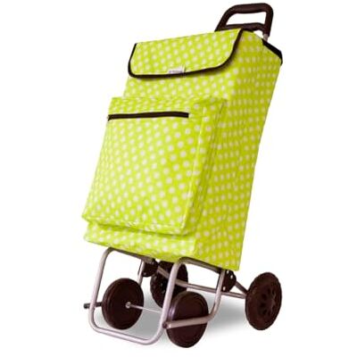 Amig Chariot de Courses 4 Roues Poche extérieure pour Aliments surgelés Charge maximale 15kg Capacité de 48 litres 22 x 40 x 106 cm Vert et Blanc - Publicité Amig Chariot de Courses 4 Roues Poche extérieure pour Aliments surgelés Charge maximale 15kg Capacité de 48 litres 22 x 40 x 106 cm Vert et Blanc - Publicité
